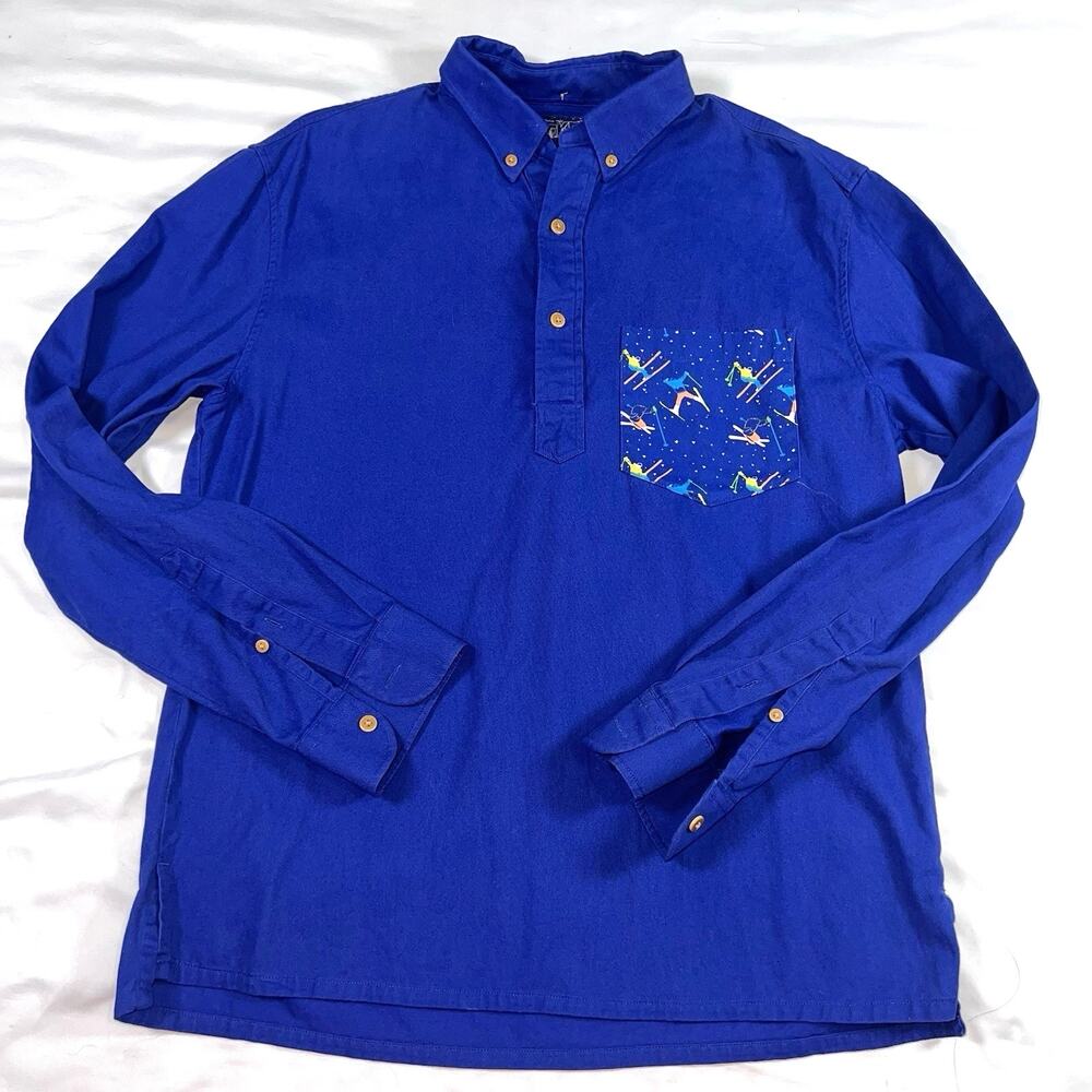 Chubbies The Weekend Shirt Men’s Size M Blue Ski The Limit Long Sleeve Pullover
